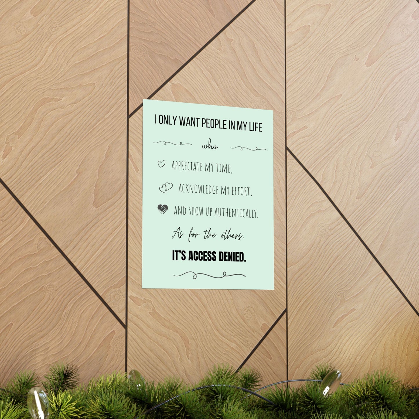 It's Access Denied - 11" x 14" Matte Vertical Poster - Pastel Green