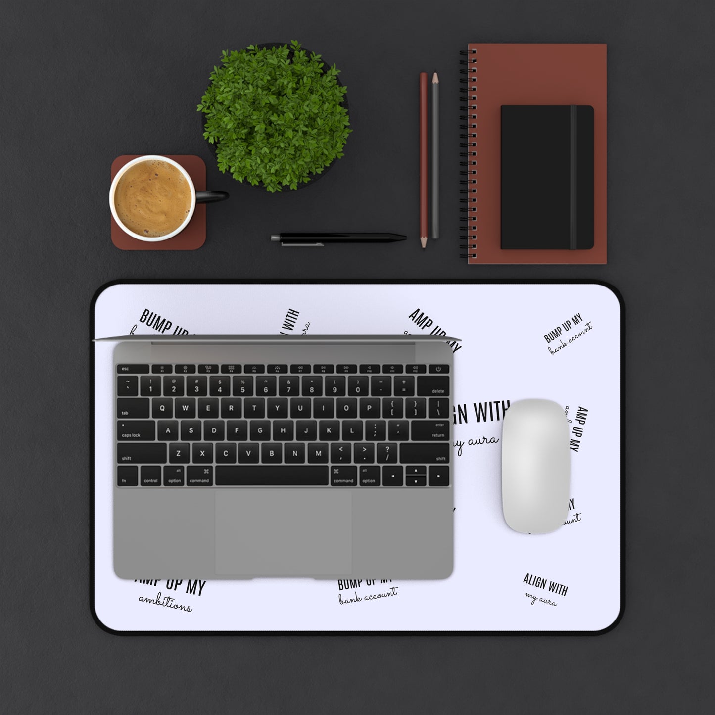 Align With My Aura Desk Mat - 12" x 18" - Pastel Blue-Lavender