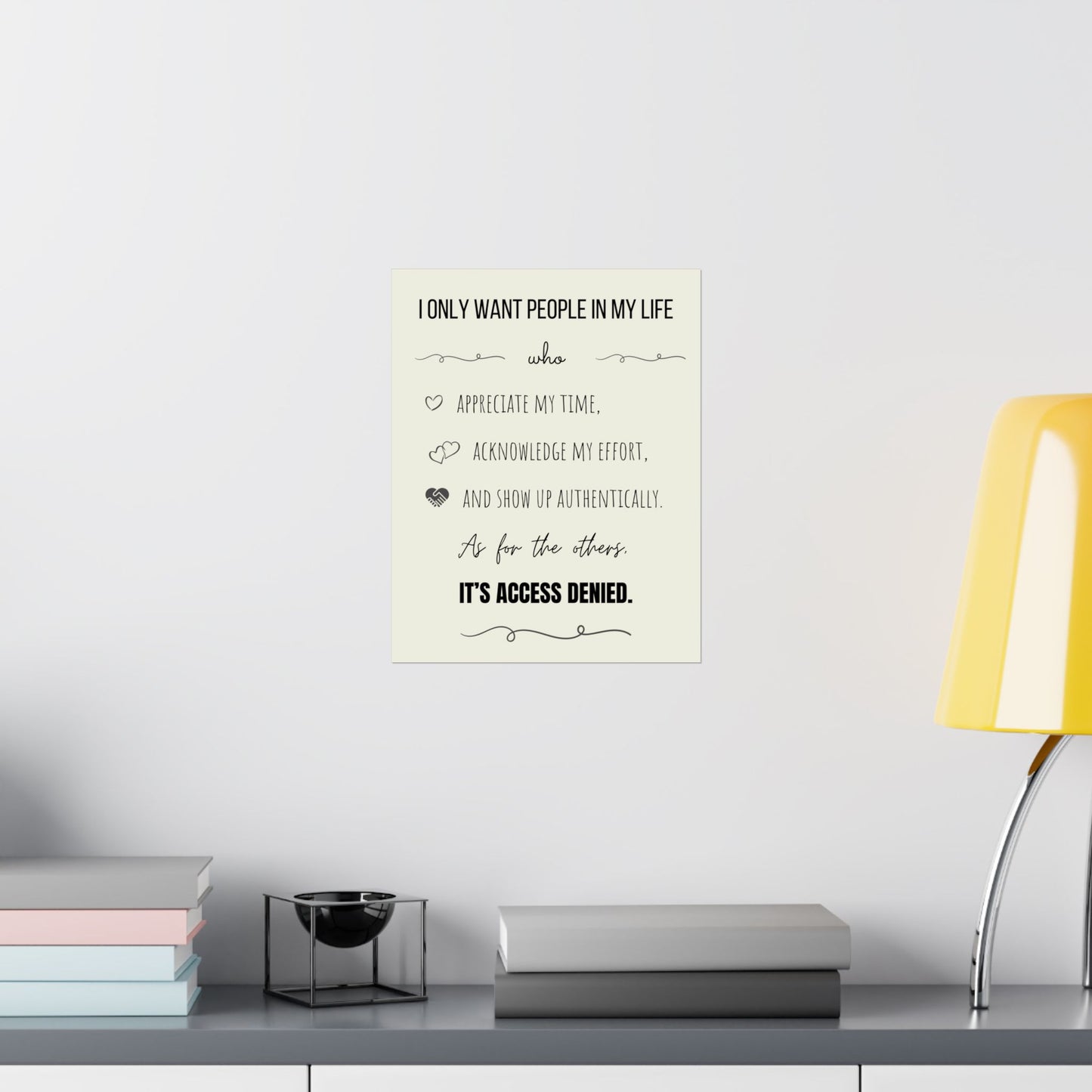 It's Access Denied - 11" x 14" Matte Vertical Poster - Pastel Yellow