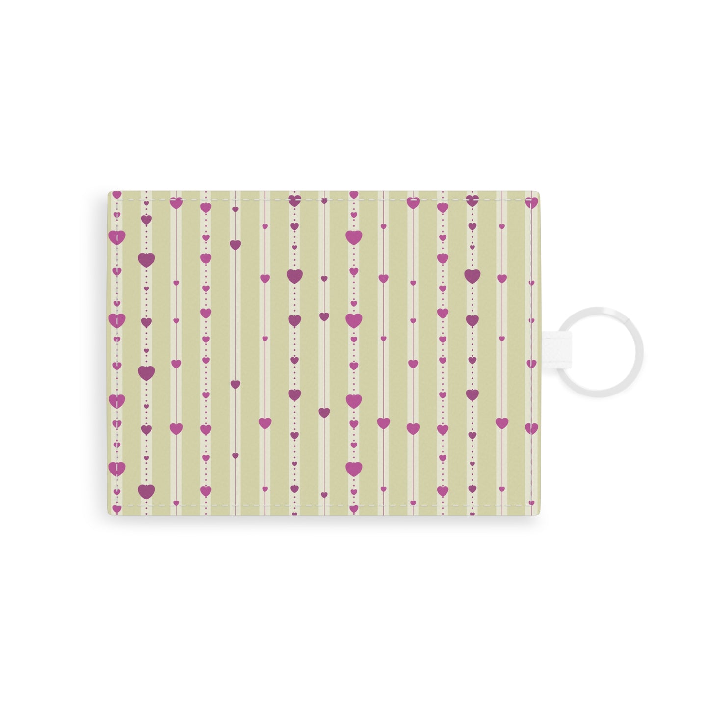 Hearts Aligned Faux Leather Card Wallet - Yellow and Magenta