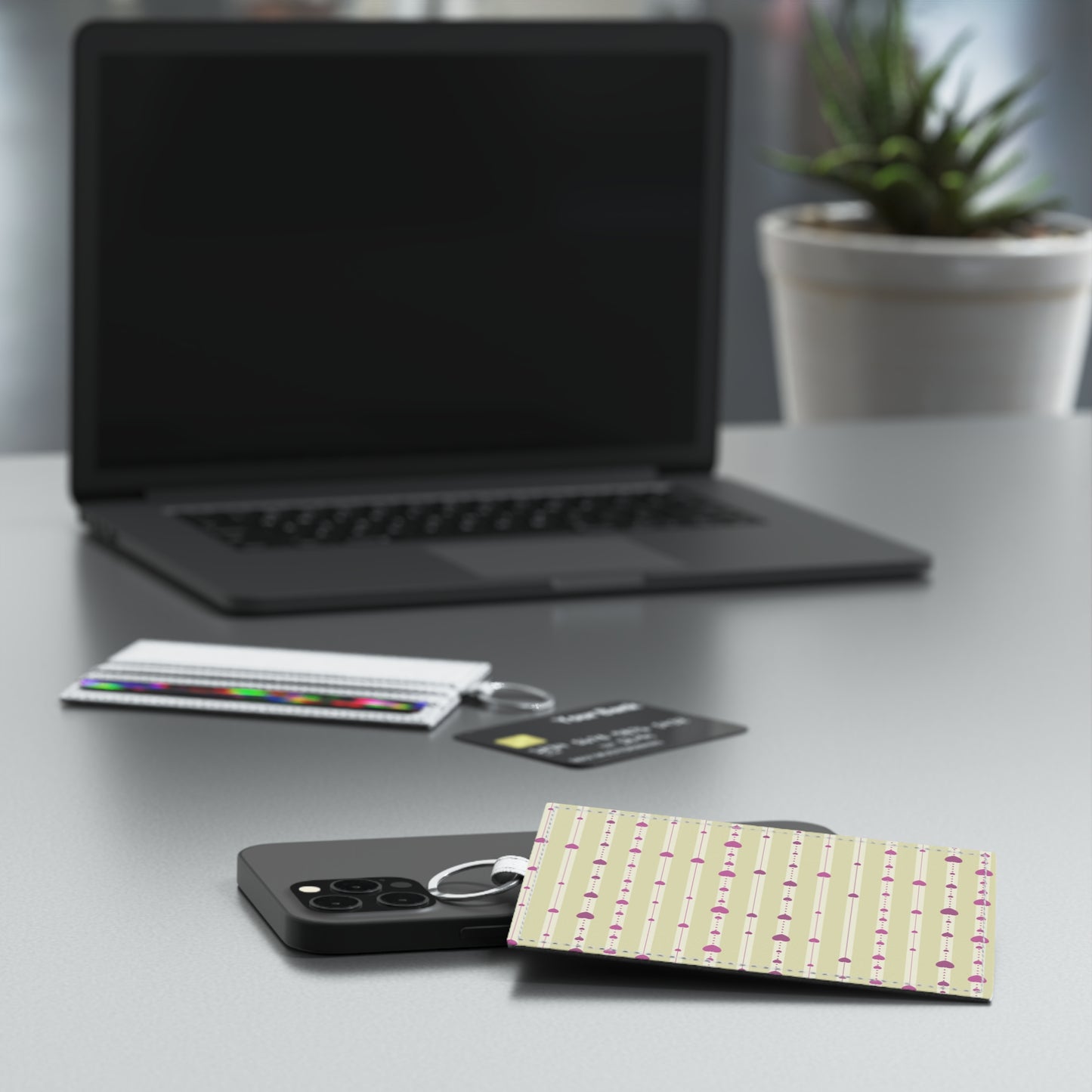 Hearts Aligned Faux Leather Card Wallet - Yellow and Magenta