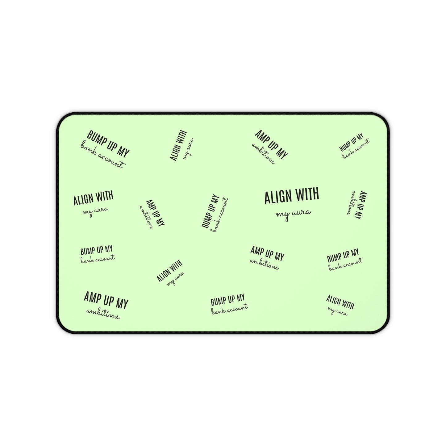 Align With My Aura Desk Mat - 12" x 18" - Pastel Lime Green