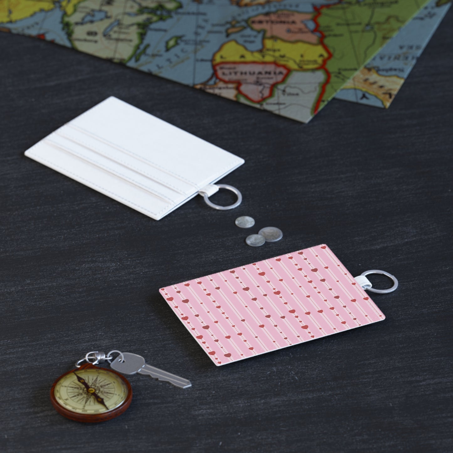 Hearts Aligned Faux Leather Card Wallet