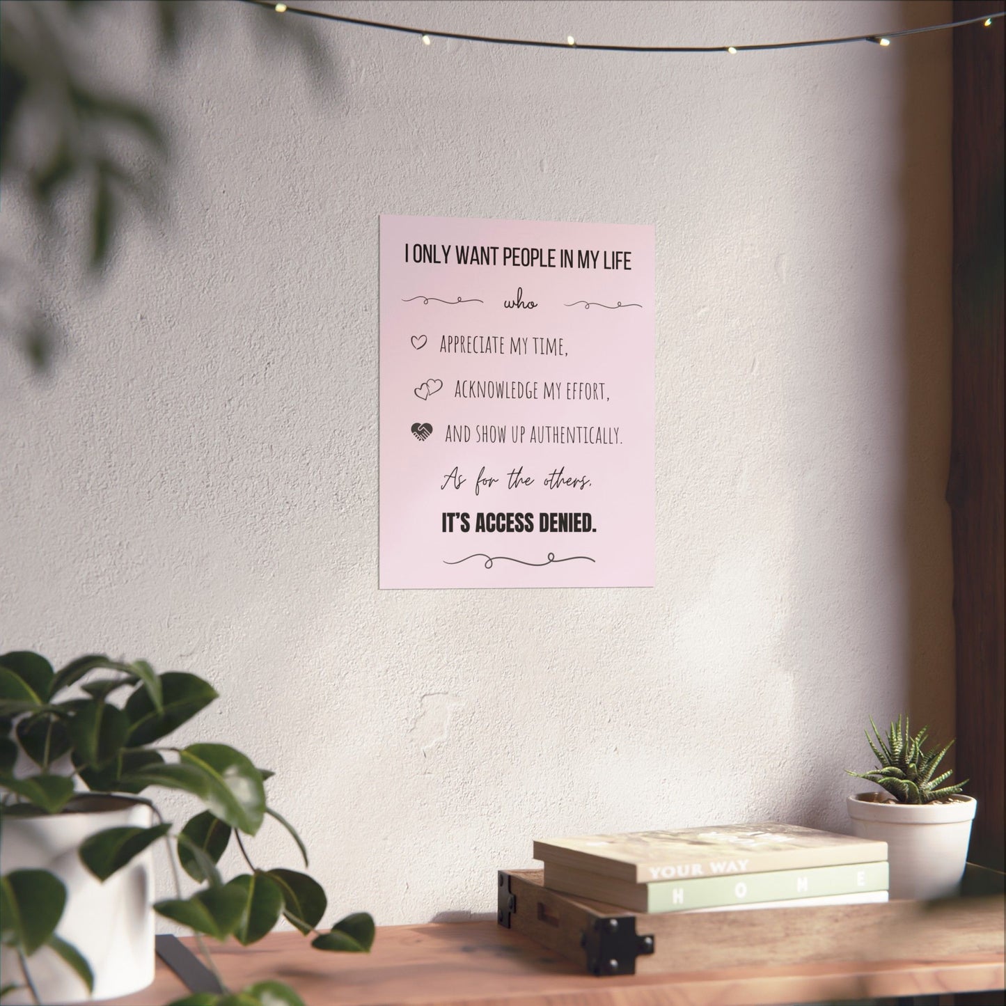It's Access Denied - 11" x 14" Matte Vertical Poster - Pastel Pink
