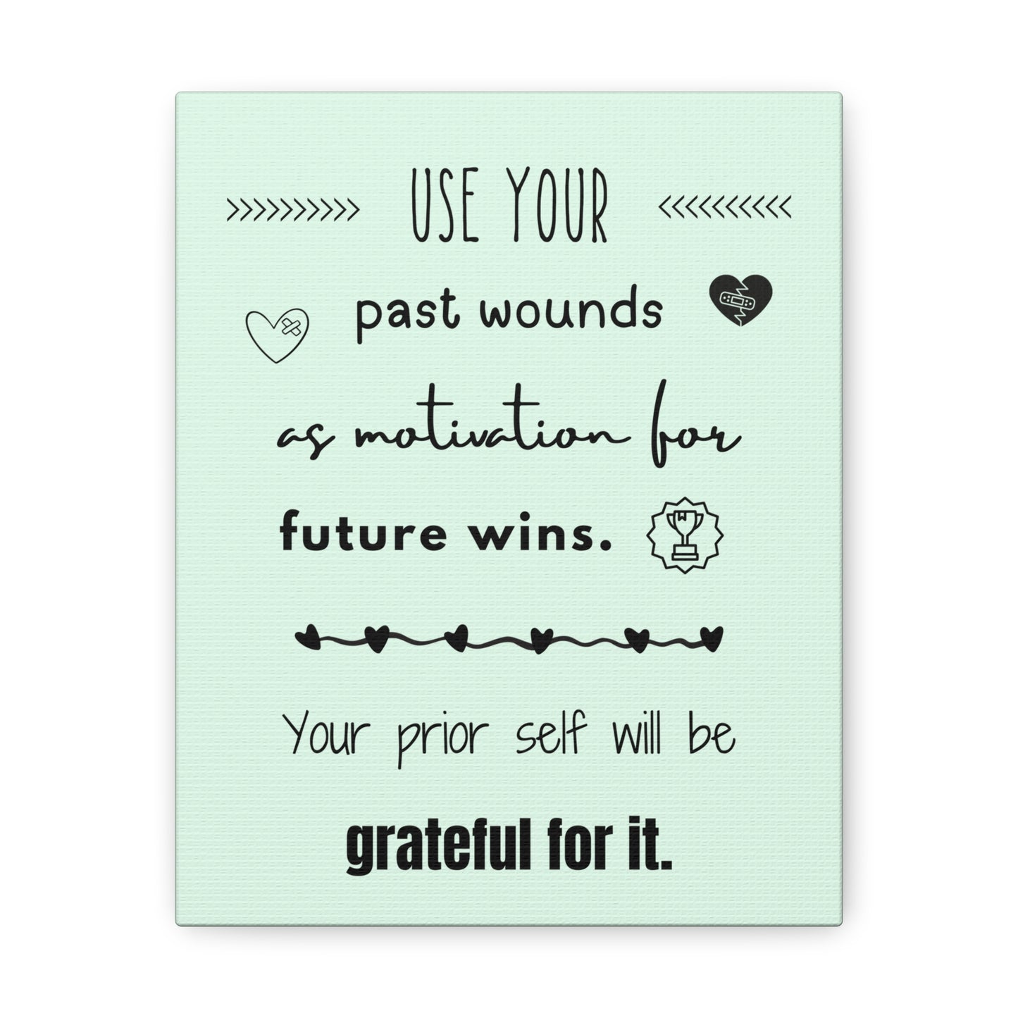 Future Wins 8" x 10" Canvas Print Wall Art - Pastel Green