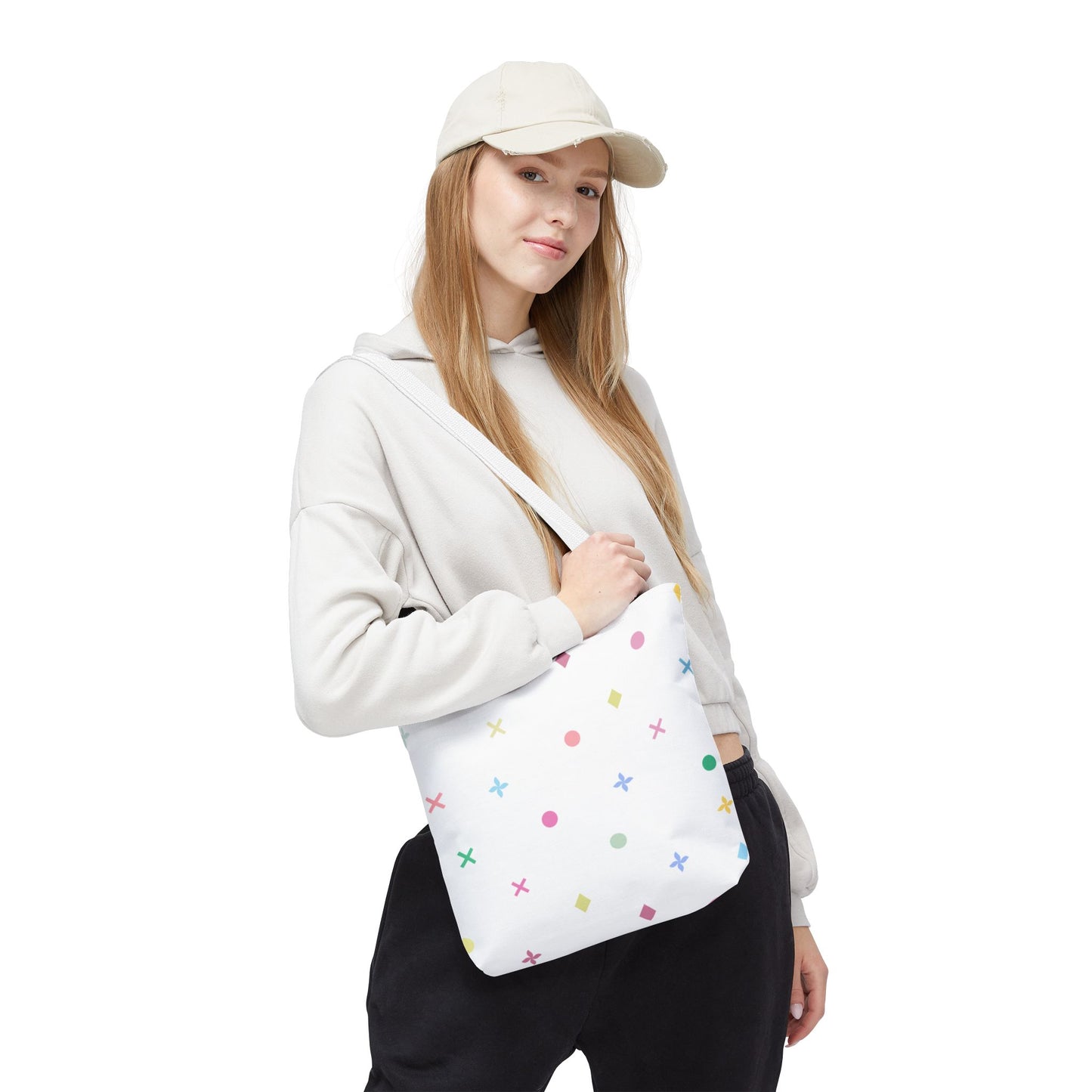 Iconic Aura 13" x 13" Tote Bag - White