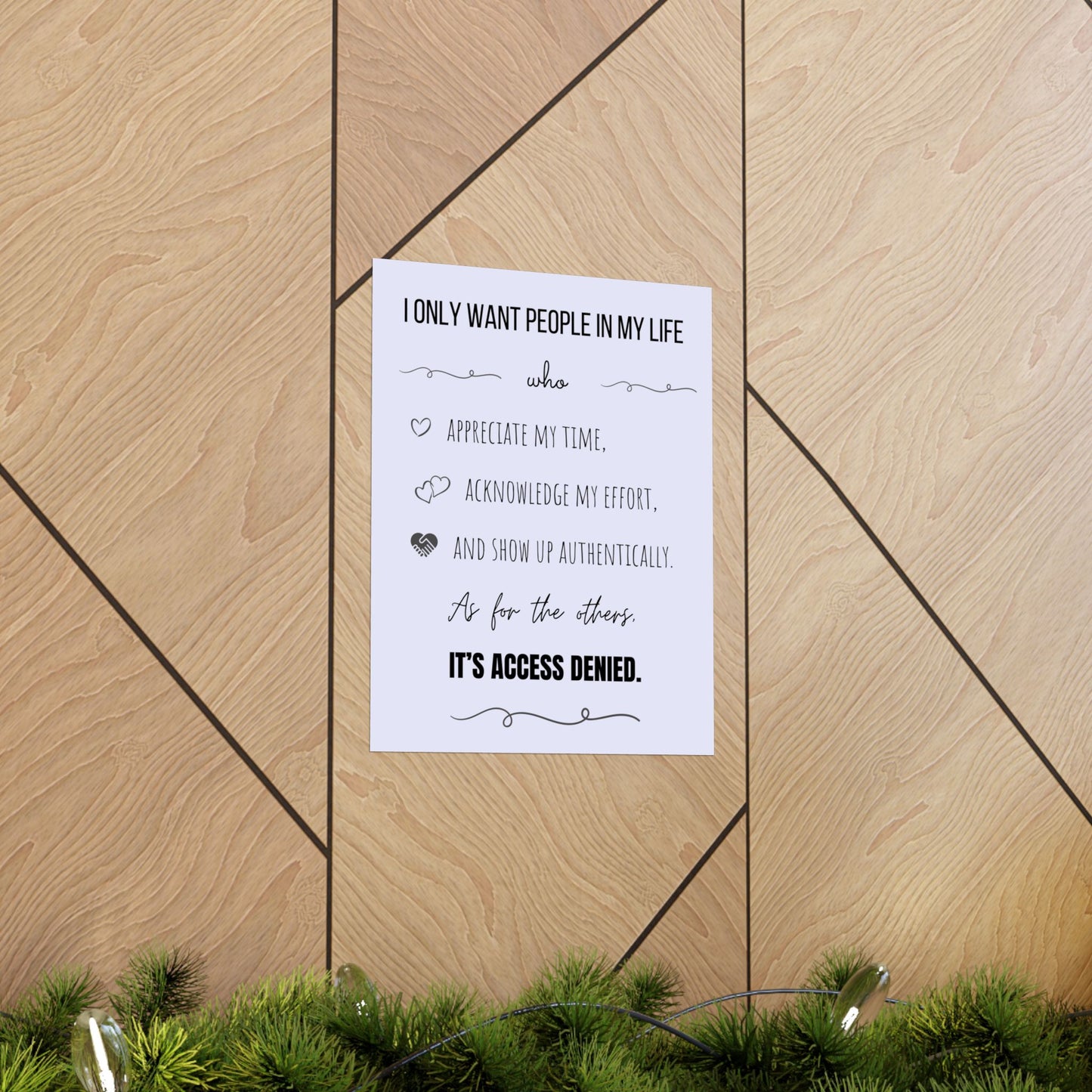 It's Access Denied - 11" x 14" Matte Vertical Poster - Pastel Blue/Lavender