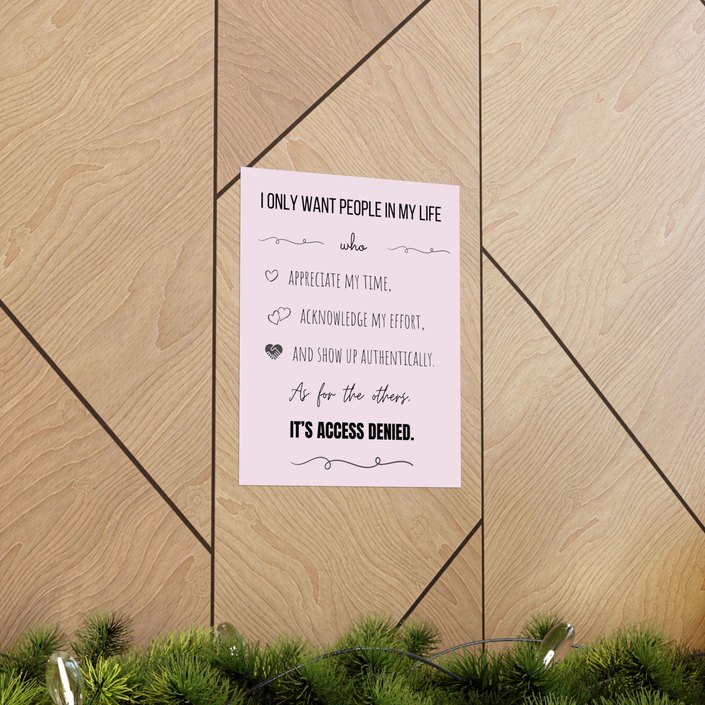 It's Access Denied - 11" x 14" Matte Vertical Poster - Pastel Pink