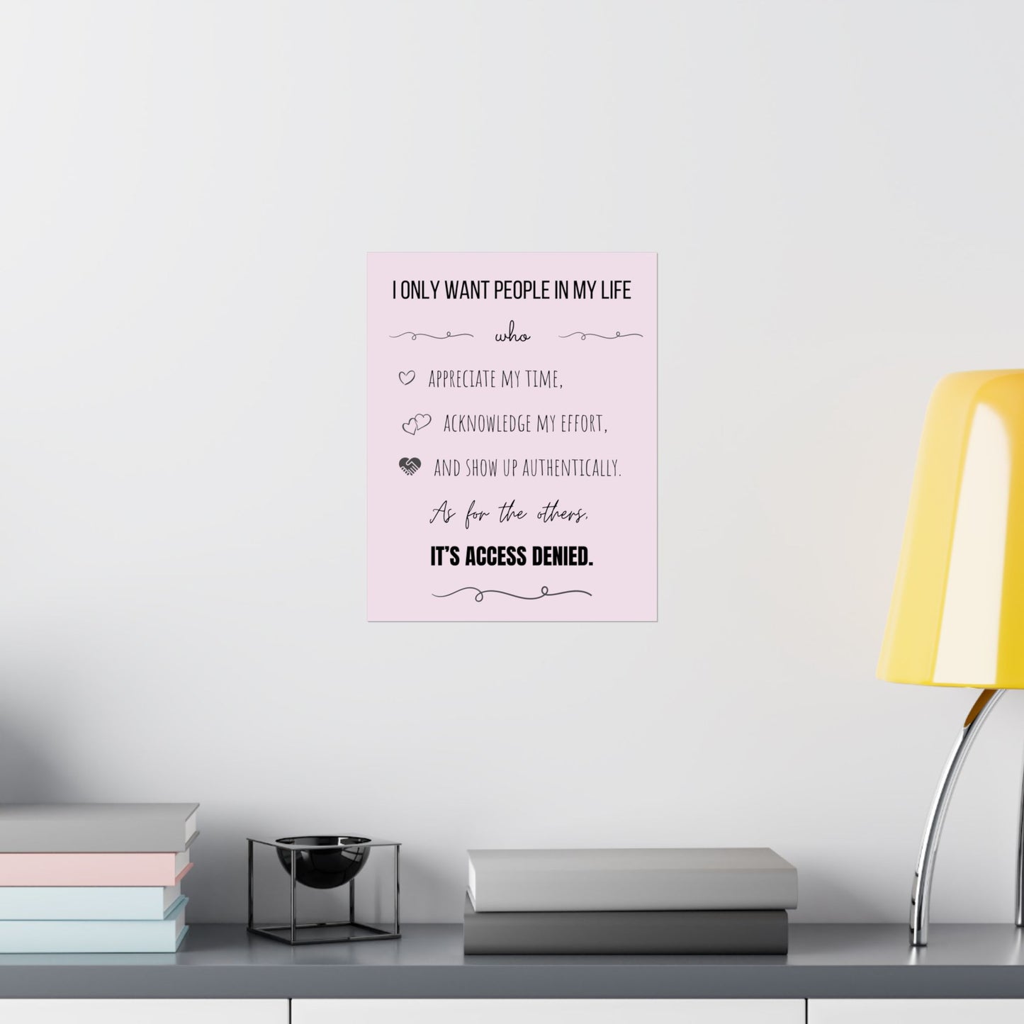It's Access Denied - 11" x 14" Matte Vertical Poster - Pastel Pink