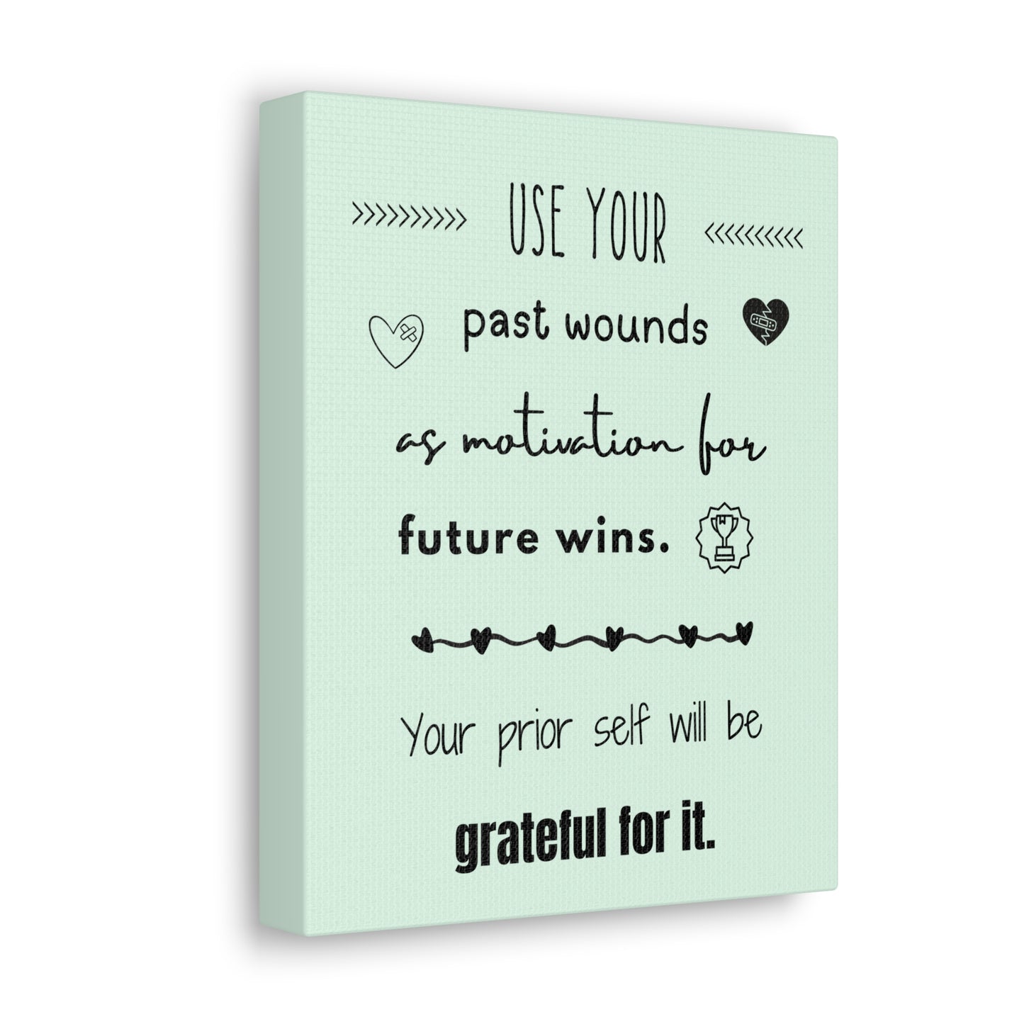 Future Wins 8" x 10" Canvas Print Wall Art - Pastel Green
