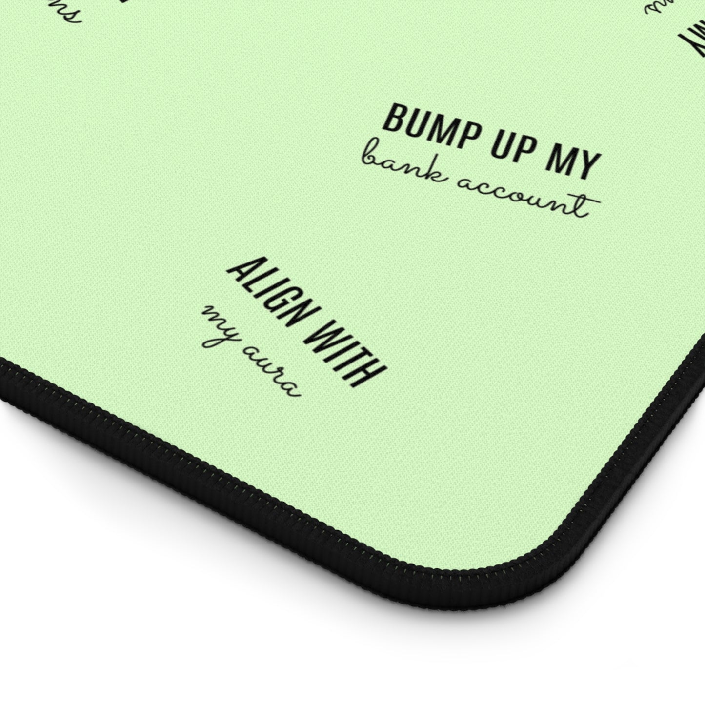 Align With My Aura Desk Mat - 12" x 18" - Pastel Lime Green