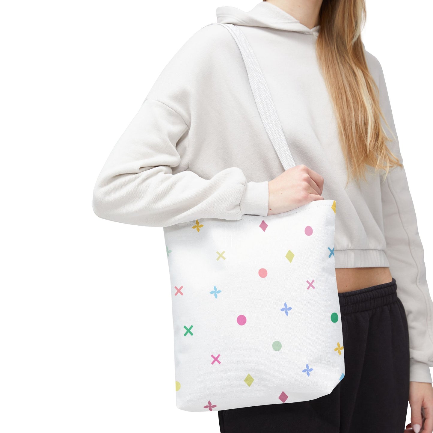Iconic Aura 13" x 13" Tote Bag - White