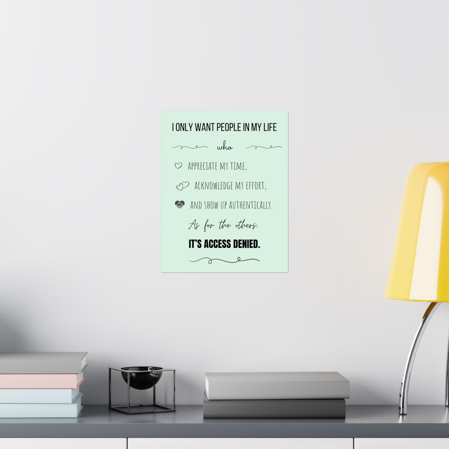 It's Access Denied - 11" x 14" Matte Vertical Poster - Pastel Green