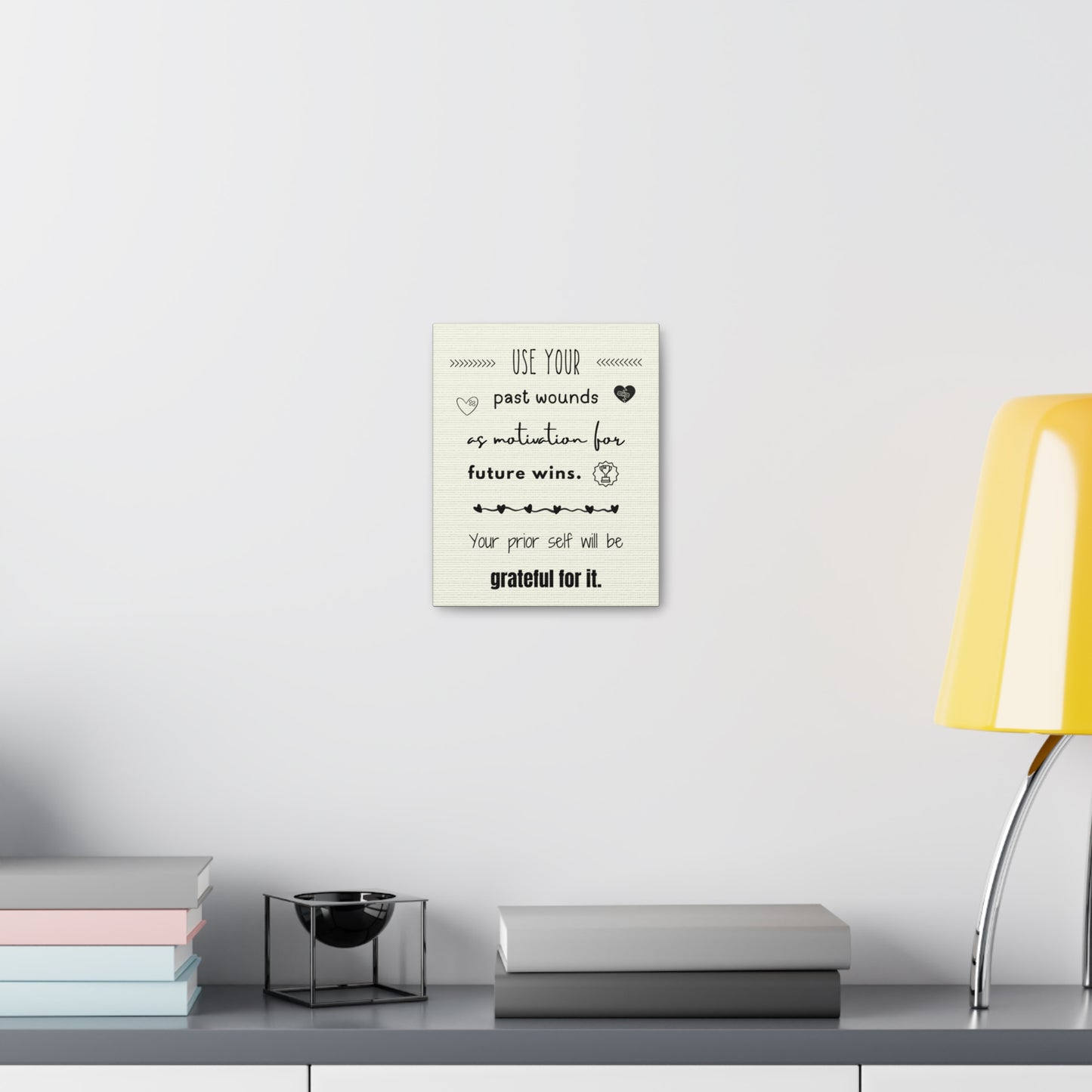 Future Wins 8" x 10" Canvas Print Wall Art - Pastel Yellow