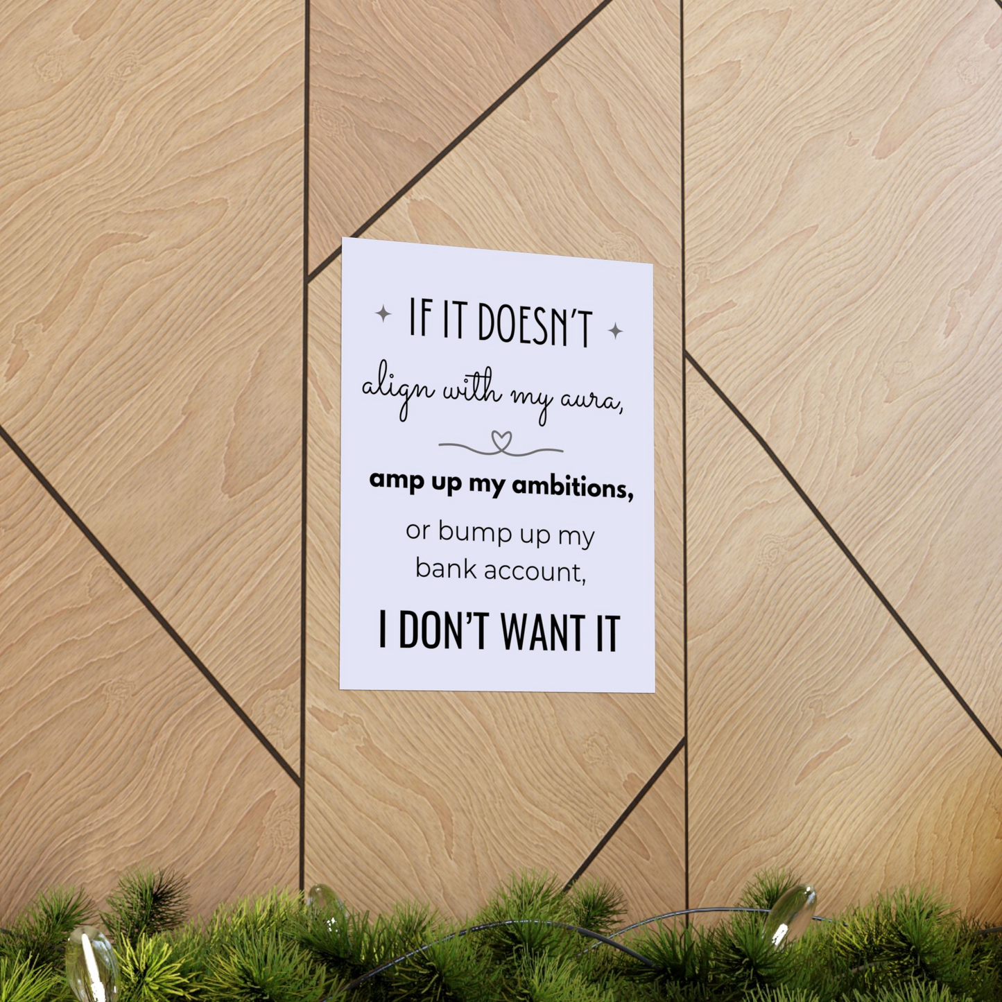 If It Doesn't Align With My Aura 11" x 14" Matte Vertical Poster - Pastel Blue/Lavender