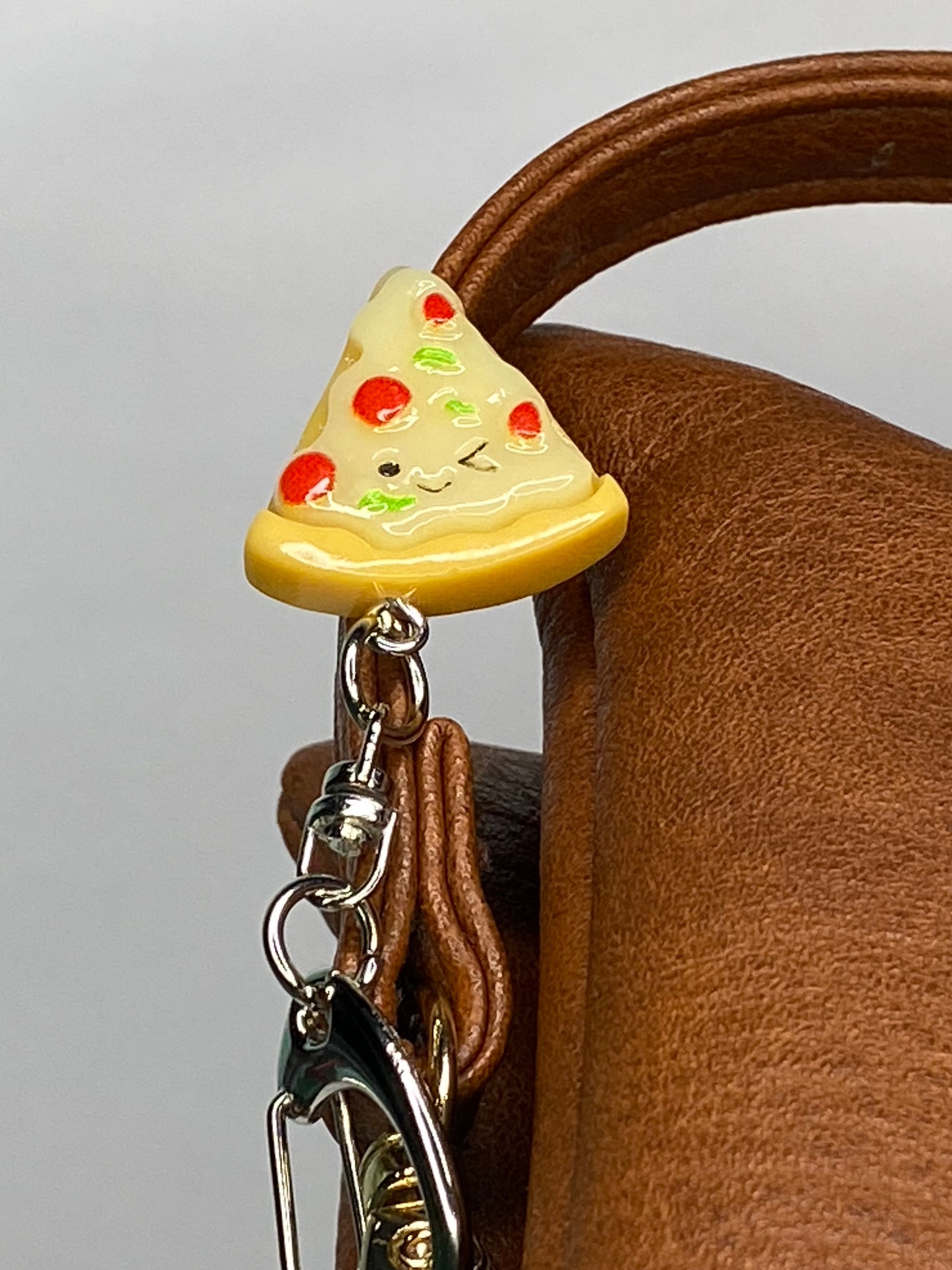 Winking Pizza Bag Charm