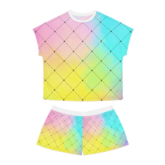 At A Crossroads Women's Short Pajama Set - Multicolor