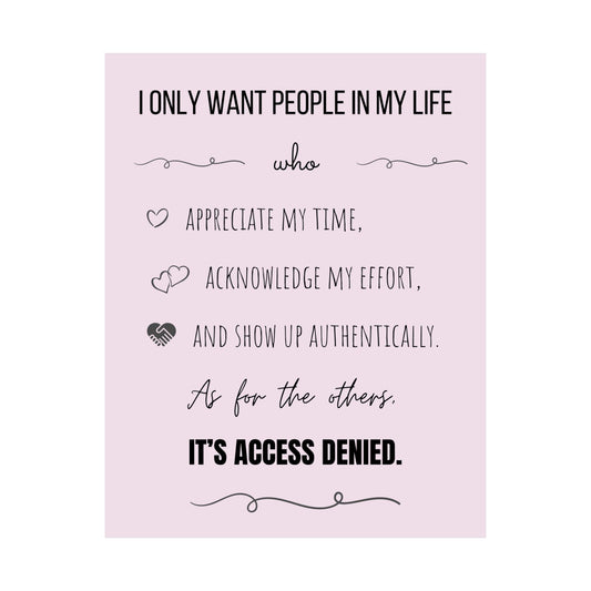 It's Access Denied - 11" x 14" Matte Vertical Poster - Pastel Pink