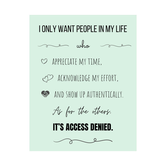 It's Access Denied - 11" x 14" Matte Vertical Poster - Pastel Green