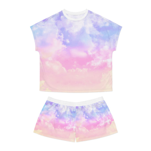 Pastel Clouds Women's Short Pajama Set
