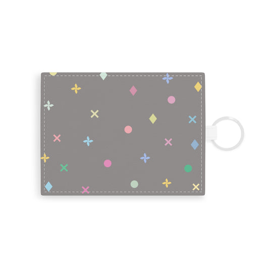Iconic Aura Faux Leather Card Wallet - Grey