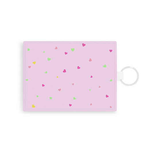 Heart Confetti Faux Leather Card Wallet